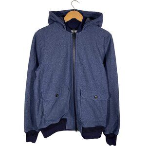Reigning Champ Heavyweighed Lined Hooded Bomber Blue men's size Large